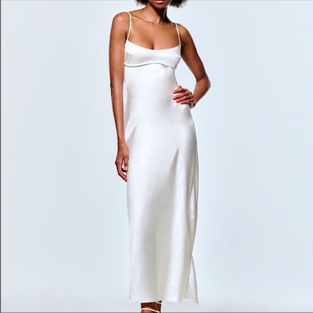 Viral Zara satin cut-out dress